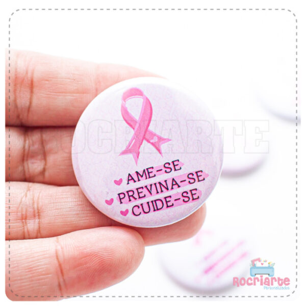 Button Alfinete (Broche) - Outubro Rosa - Imagem 5