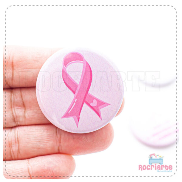 Button Alfinete (Broche) - Outubro Rosa - Imagem 3