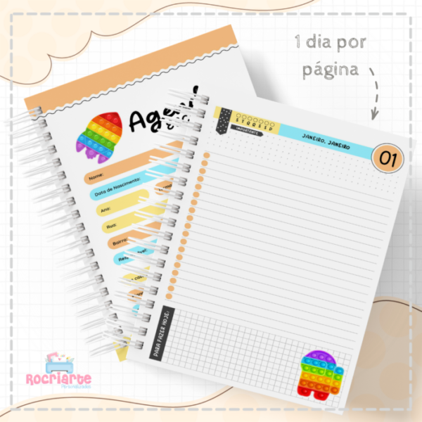 Pop It Colorido - Agenda Escolar Personalizada - Imagem 2